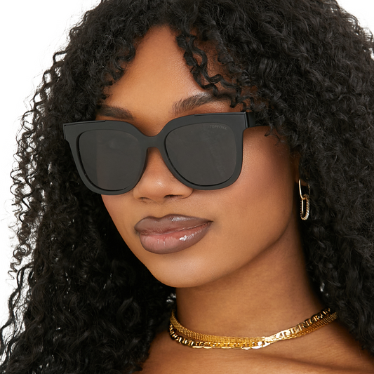 Coco Sustainable Black Frame Wayfarer Sunglasses Classic