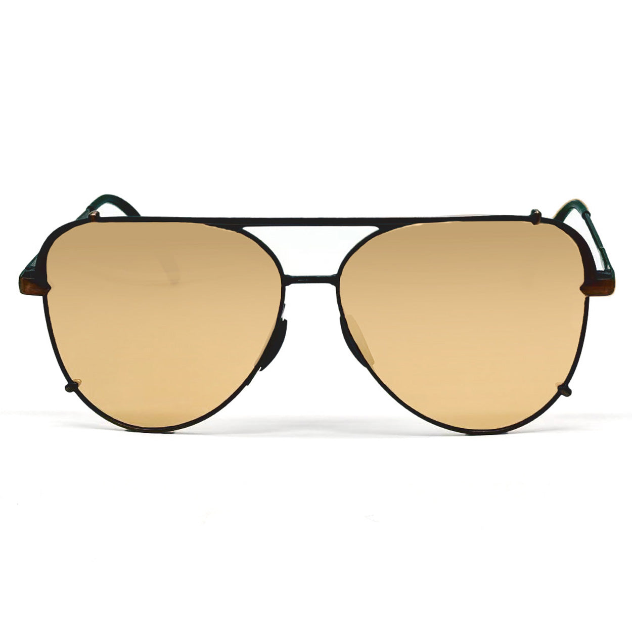 Cristina Tangle Free Mirrored Brown Aviator Sunglasses
