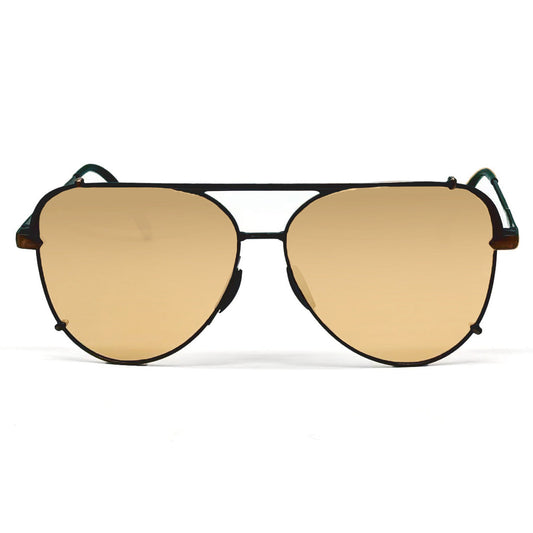 Cristina Tangle Free Mirrored Brown Aviator Sunglasses