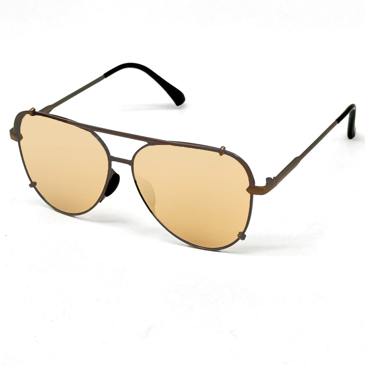 Cristina Tangle Free Mirrored Brown Aviator Sunglasses