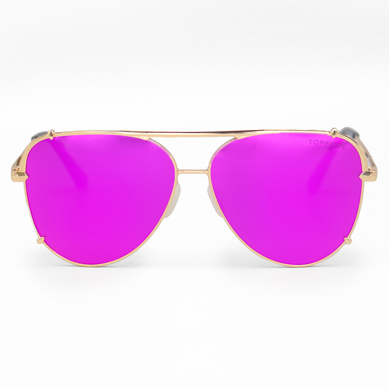 Cristina Tangle Free Mirrored Pink Aviator Sunglasses