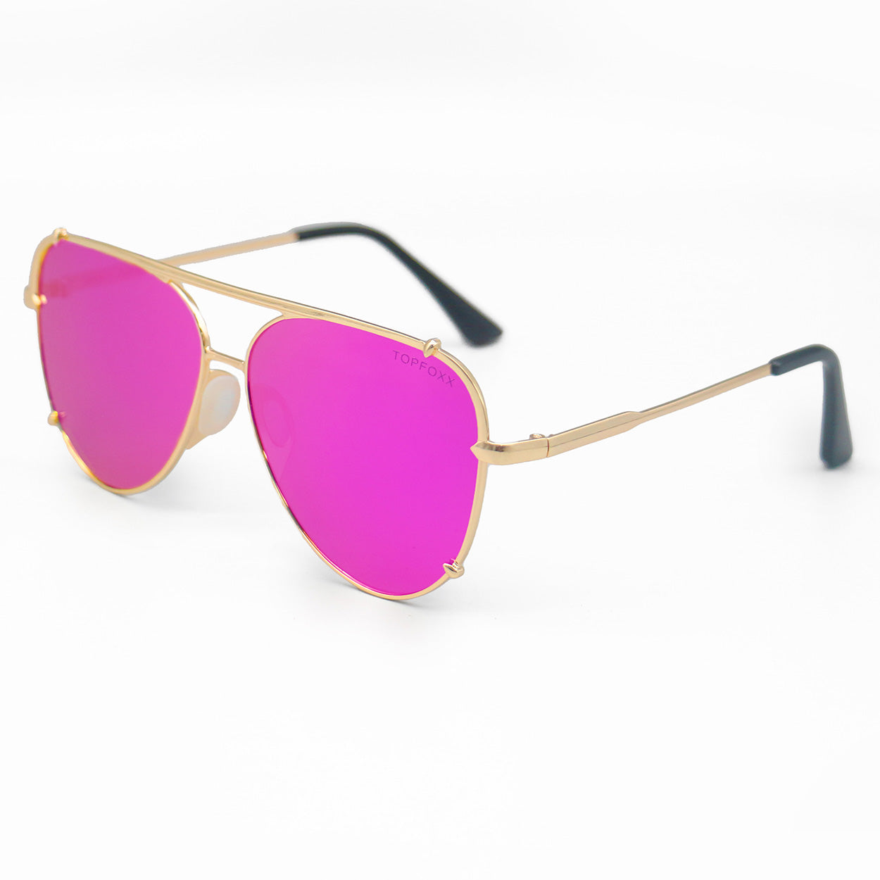 Cristina Tangle Free Mirrored Pink Aviator Sunglasses