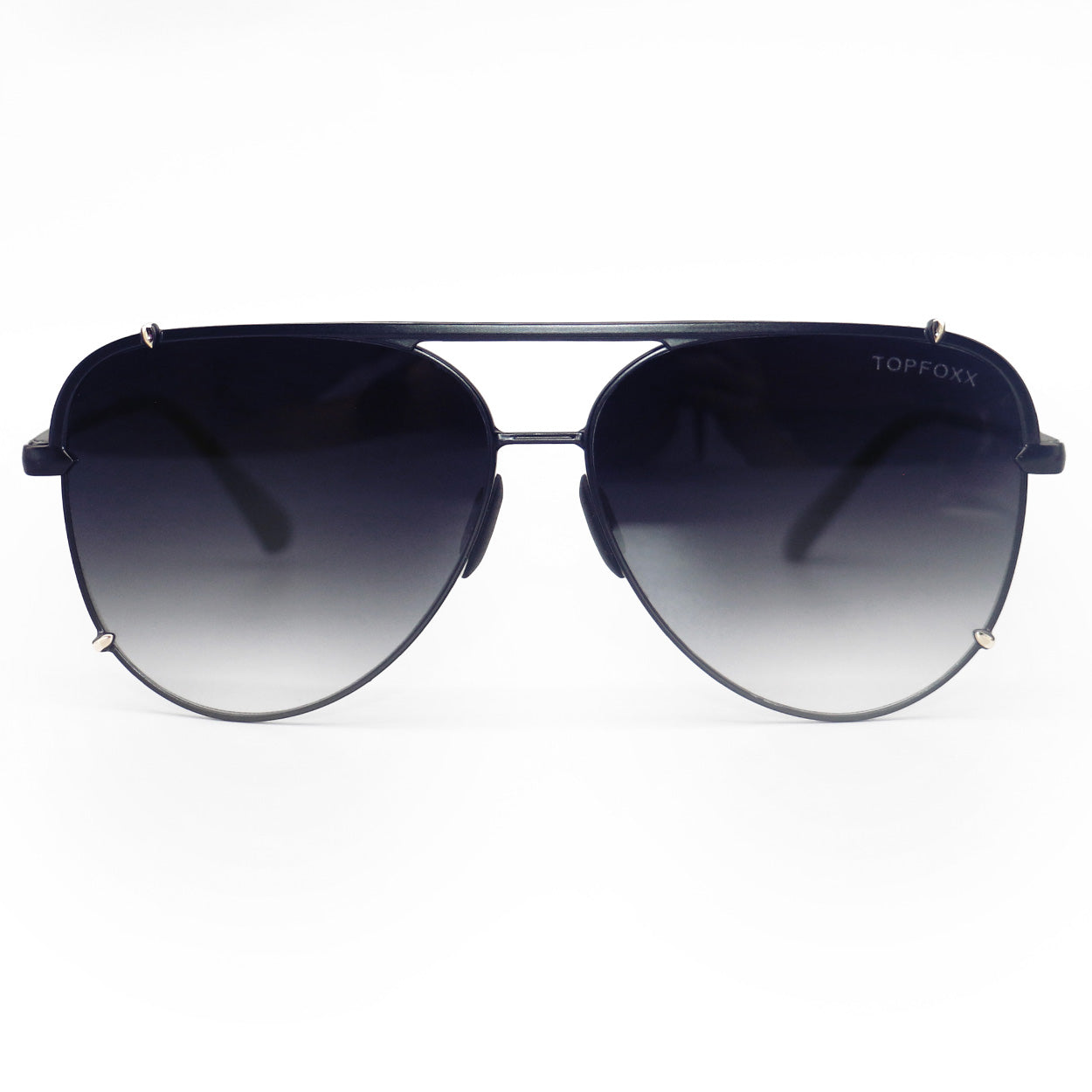 Cristina Tangle Free Faded Black Gold Aviator Sunglasses
