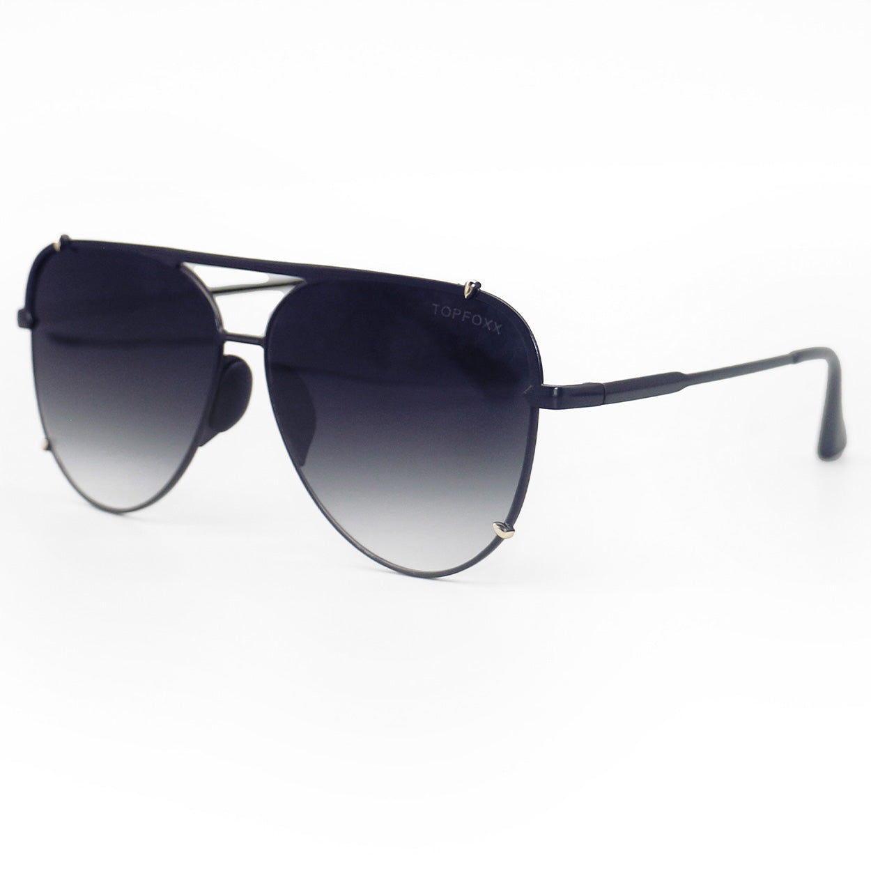 Cristina Tangle Free Faded Black Gold Aviator Sunglasses
