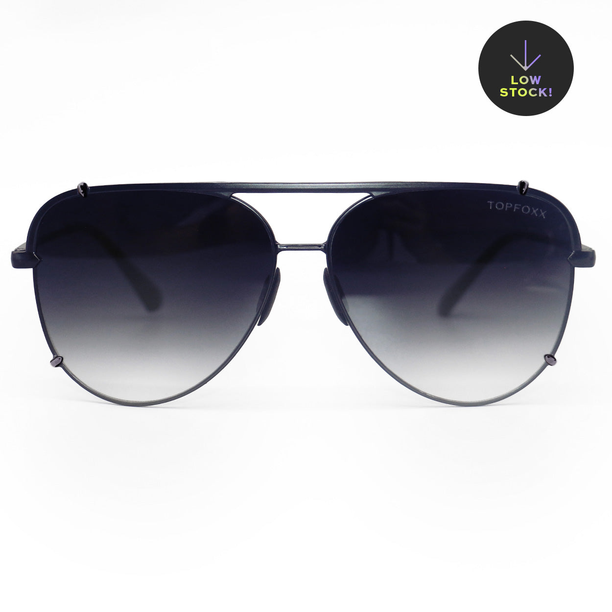 Cristina Tangle Free Faded Black Aviator Sunglasses