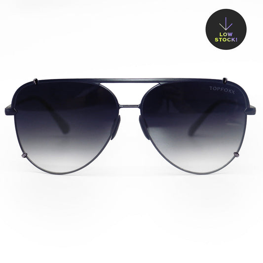 Cristina Tangle Free Faded Black Aviator Sunglasses