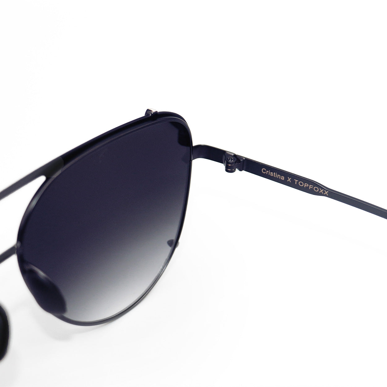 Cristina Tangle Free Faded Black Aviator Sunglasses