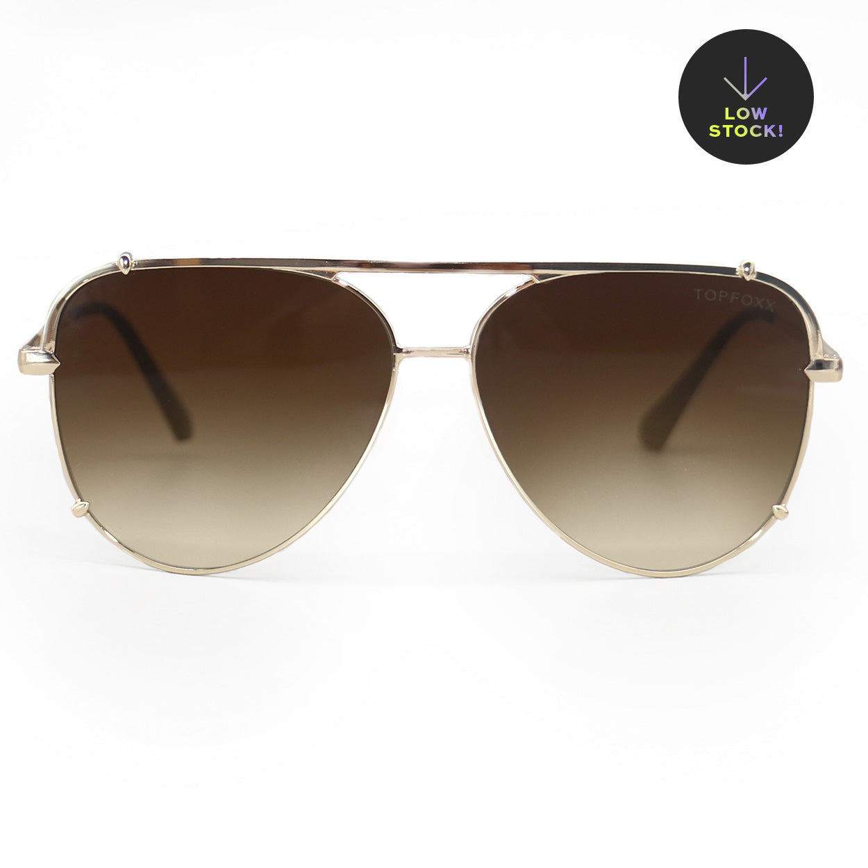 Cristina Tangle Free Faded Brown Aviator Sunglasses