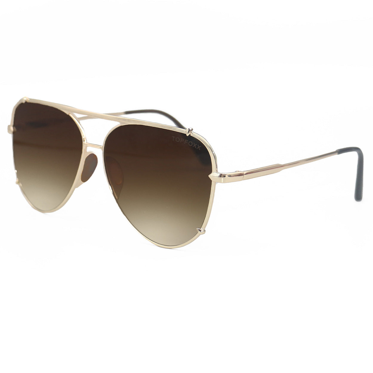 Cristina Tangle Free Faded Brown Aviator Sunglasses