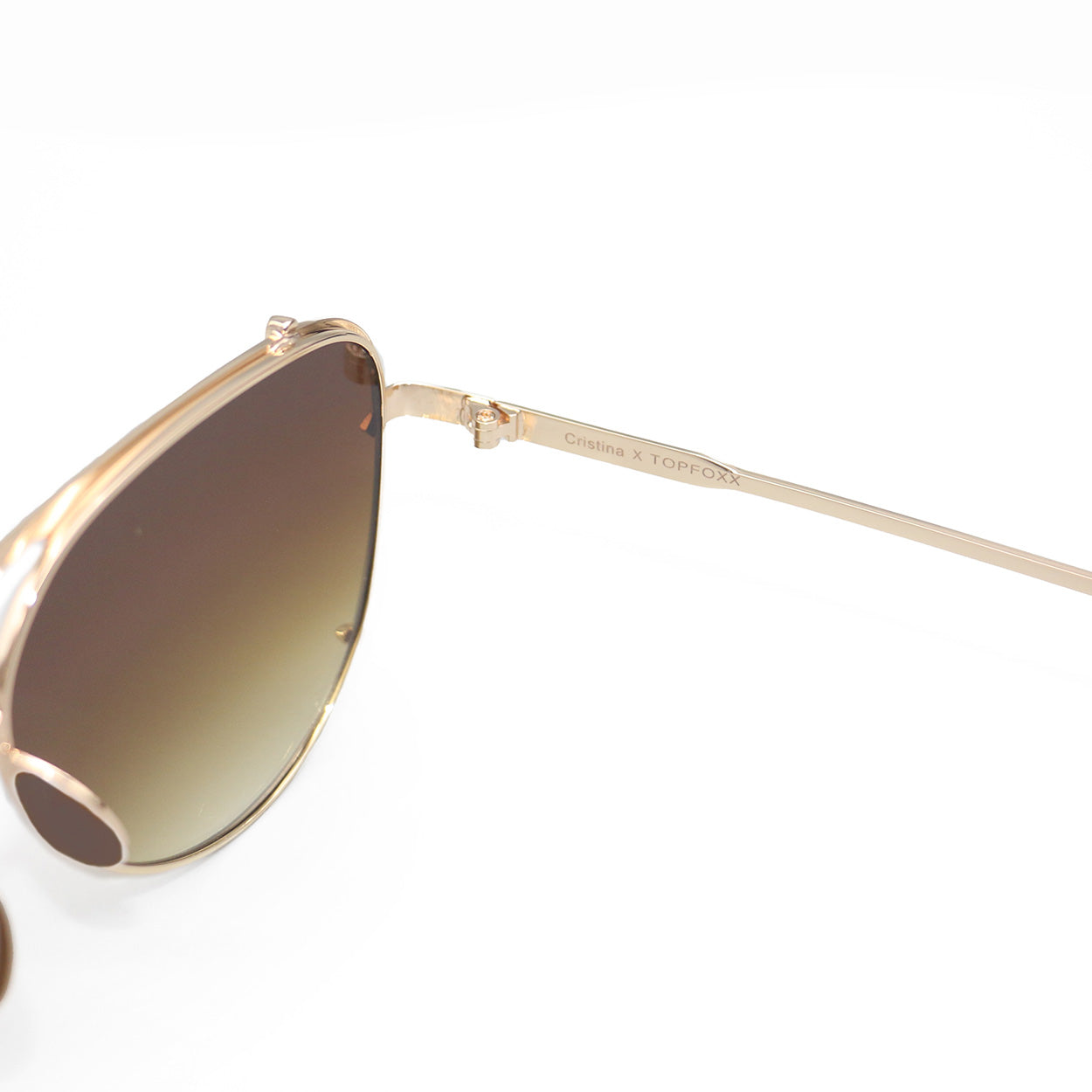 Cristina Tangle Free Faded Brown Aviator Sunglasses