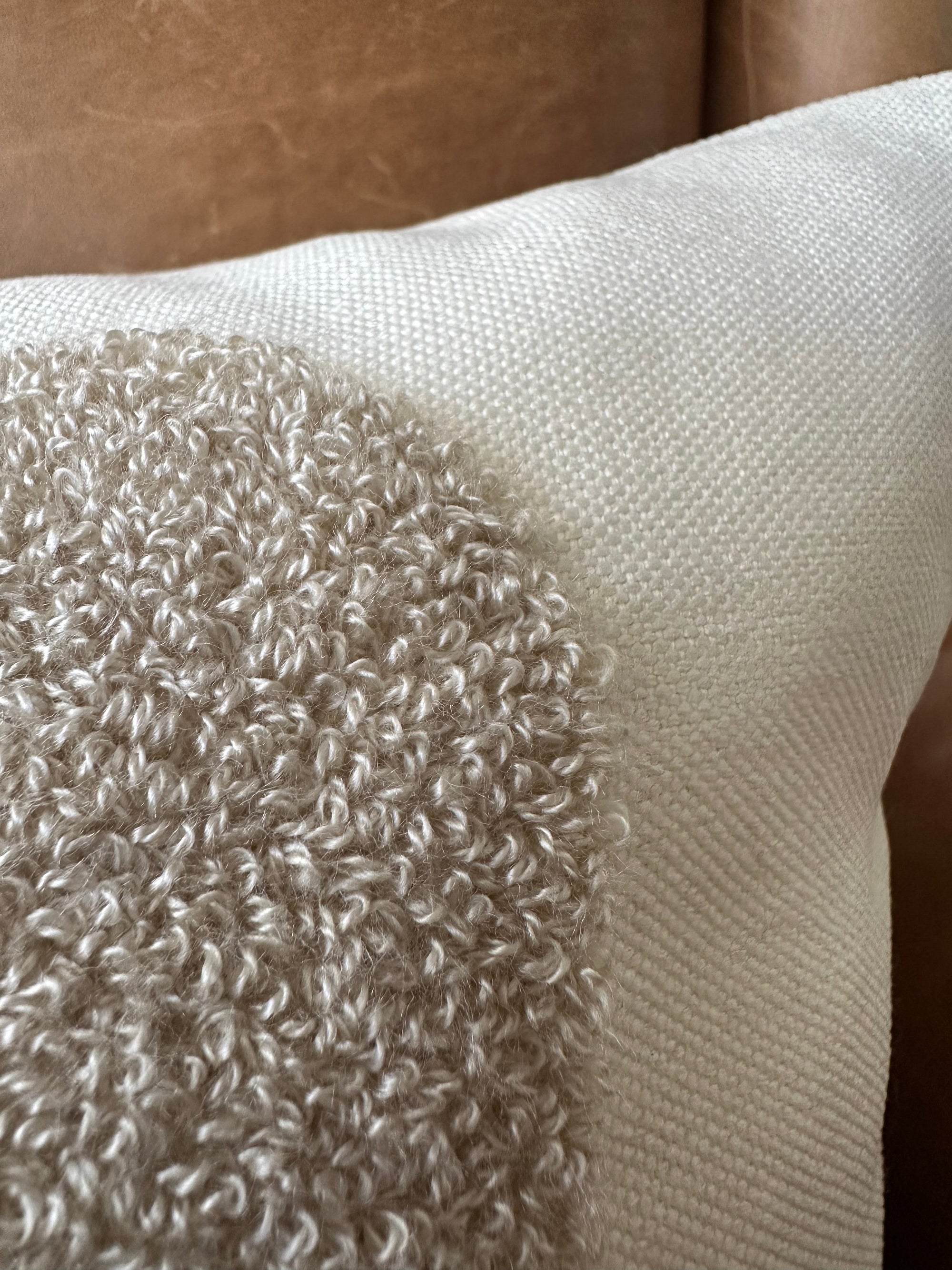 Cream Embroidered Babar Elephant Lumbar Pillow Cover