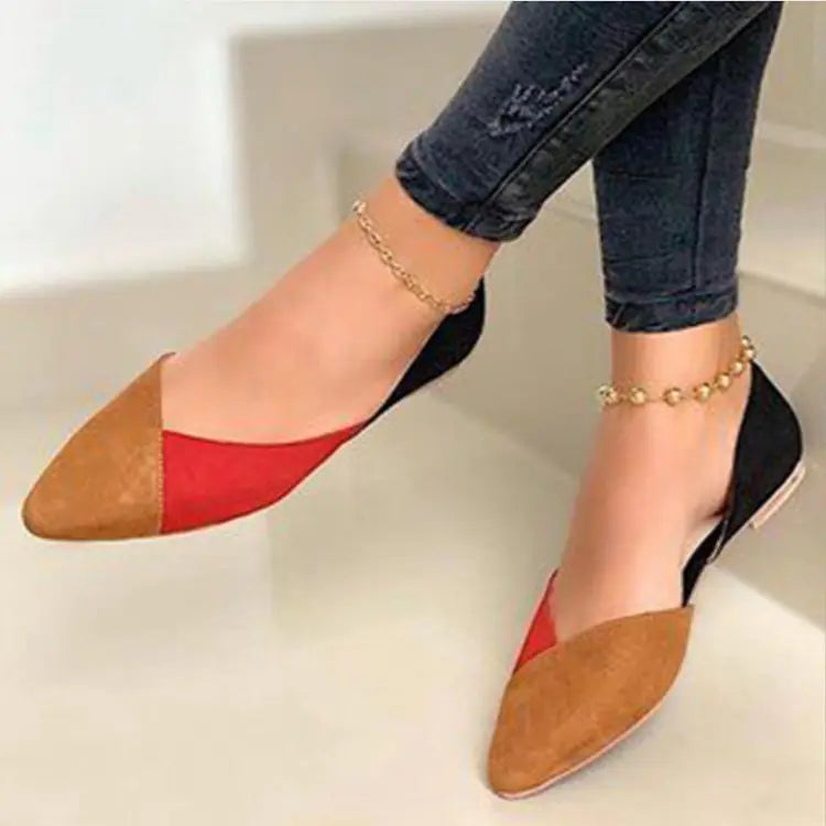 Autumn Suede Pointed Toe Flat Shoes For Women Single Pair
