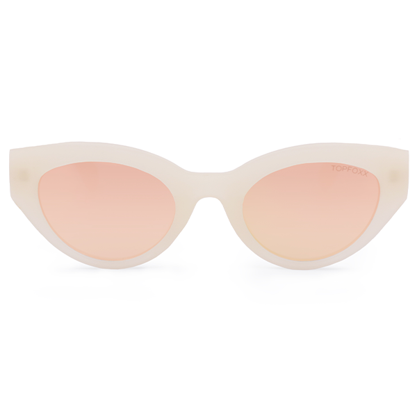 Elizabeth Rosegold Oval Cat Eye Sunglasses For Small Faces