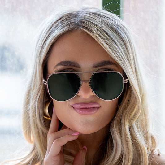 Untangled Emily Rose Olive Aviator Sunglasses Tangle Free