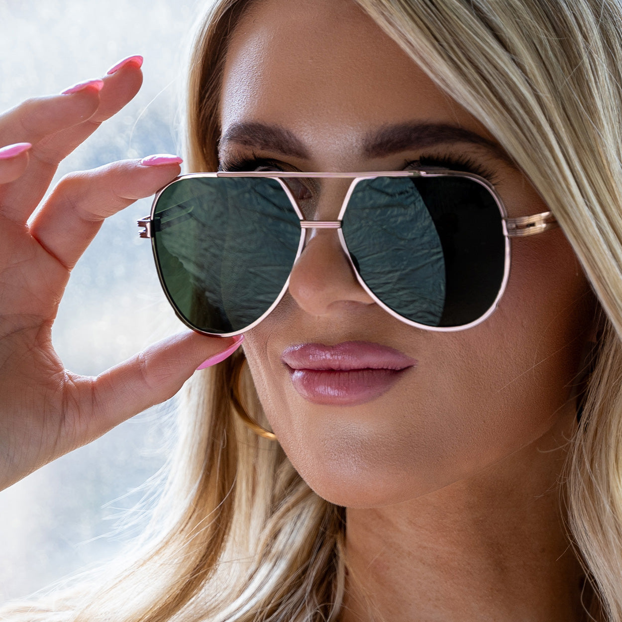 Untangled Emily Rose Olive Aviator Sunglasses Tangle Free