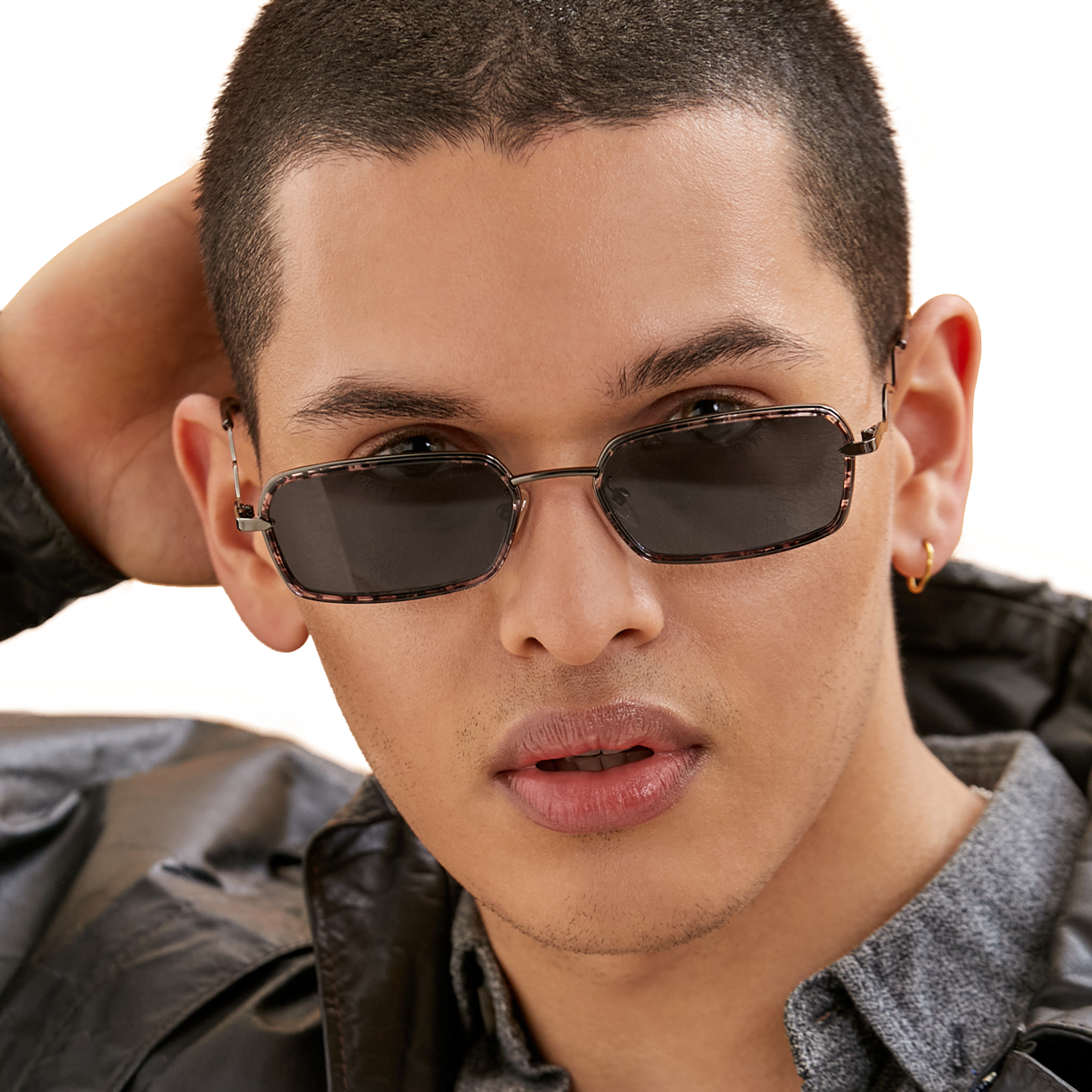 Eve Black Vintage Sunglasses Rectangular Gradient Lenses