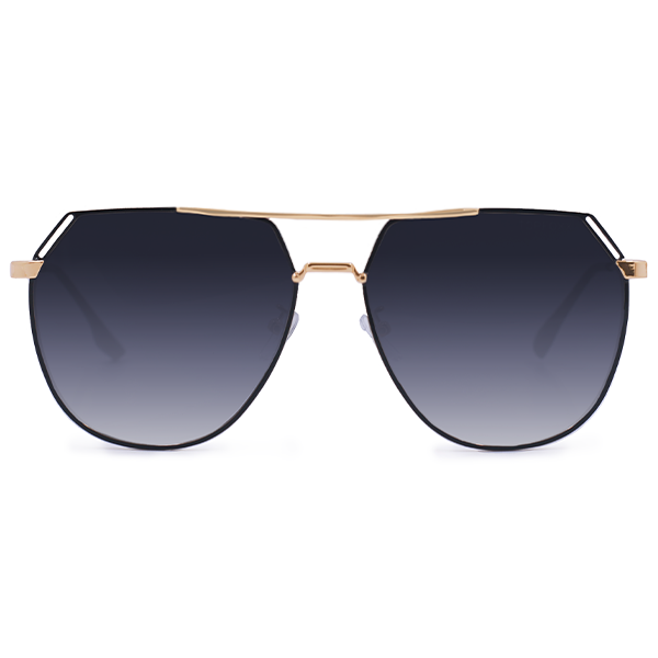 Farrah Midnight Square Aviator Sunglasses Oversized Retro