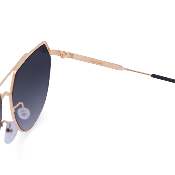Farrah Midnight Square Aviator Sunglasses Oversized Retro