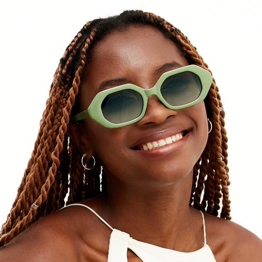 Came To Win Green Geometric Unisex Sunglasses Collection