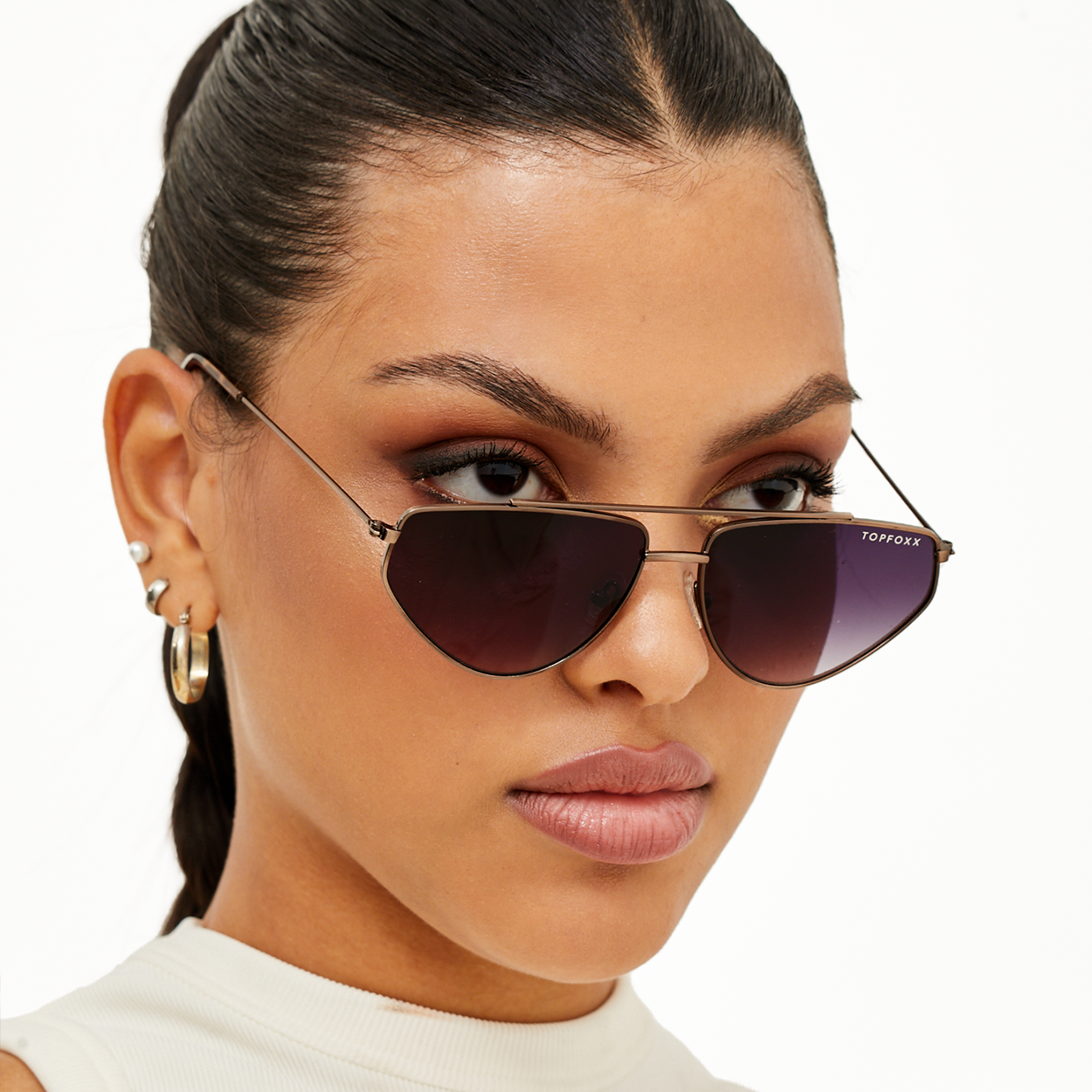 Hasta La Vista Dark Purple Aviator Sunglasses TopFoxx