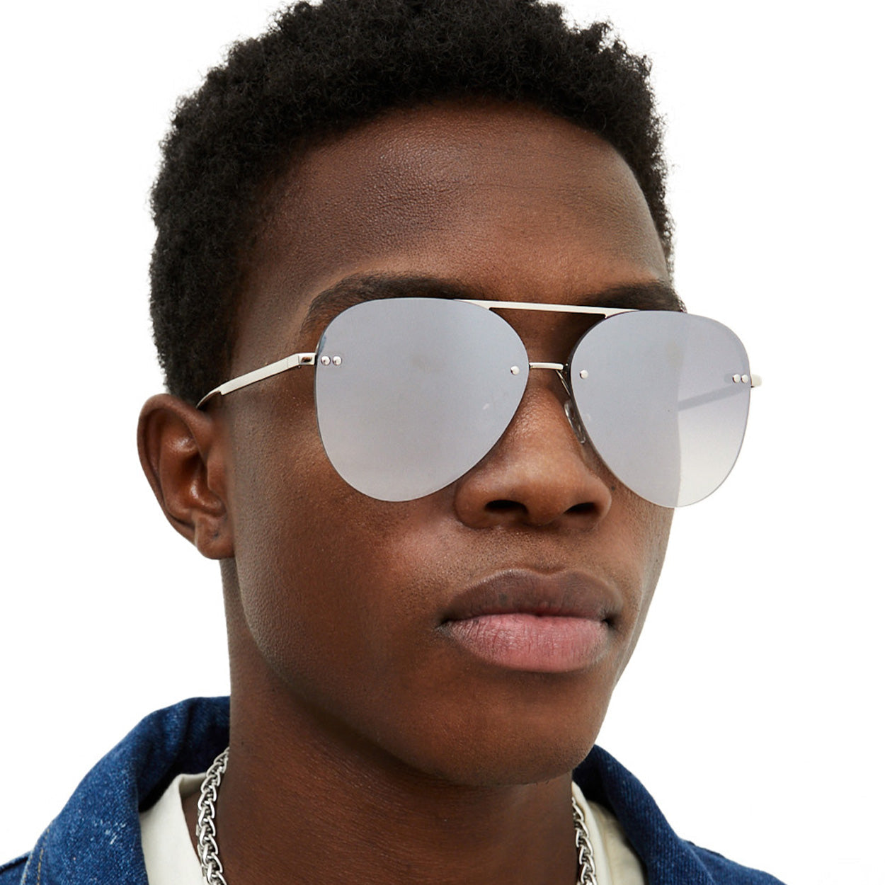 Smaller Megan 2 Silver Metal Aviator Sunglasses Limited
