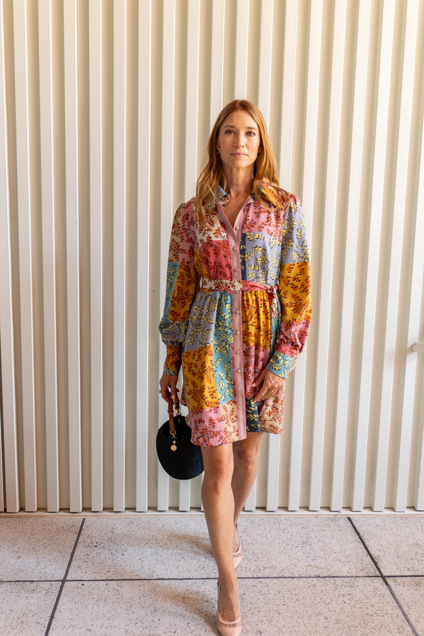 Vestido camisero abotonado con puños con estampado llamativo de Jules Dress