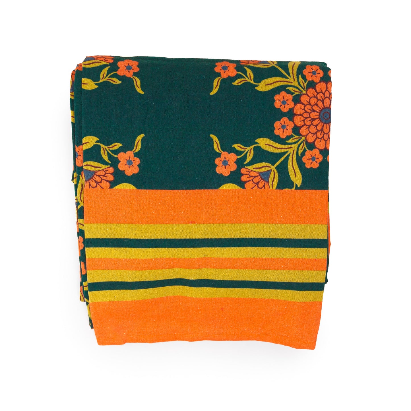 Mantel floral verde con estampado de rayas ModaFleur 100% algodón