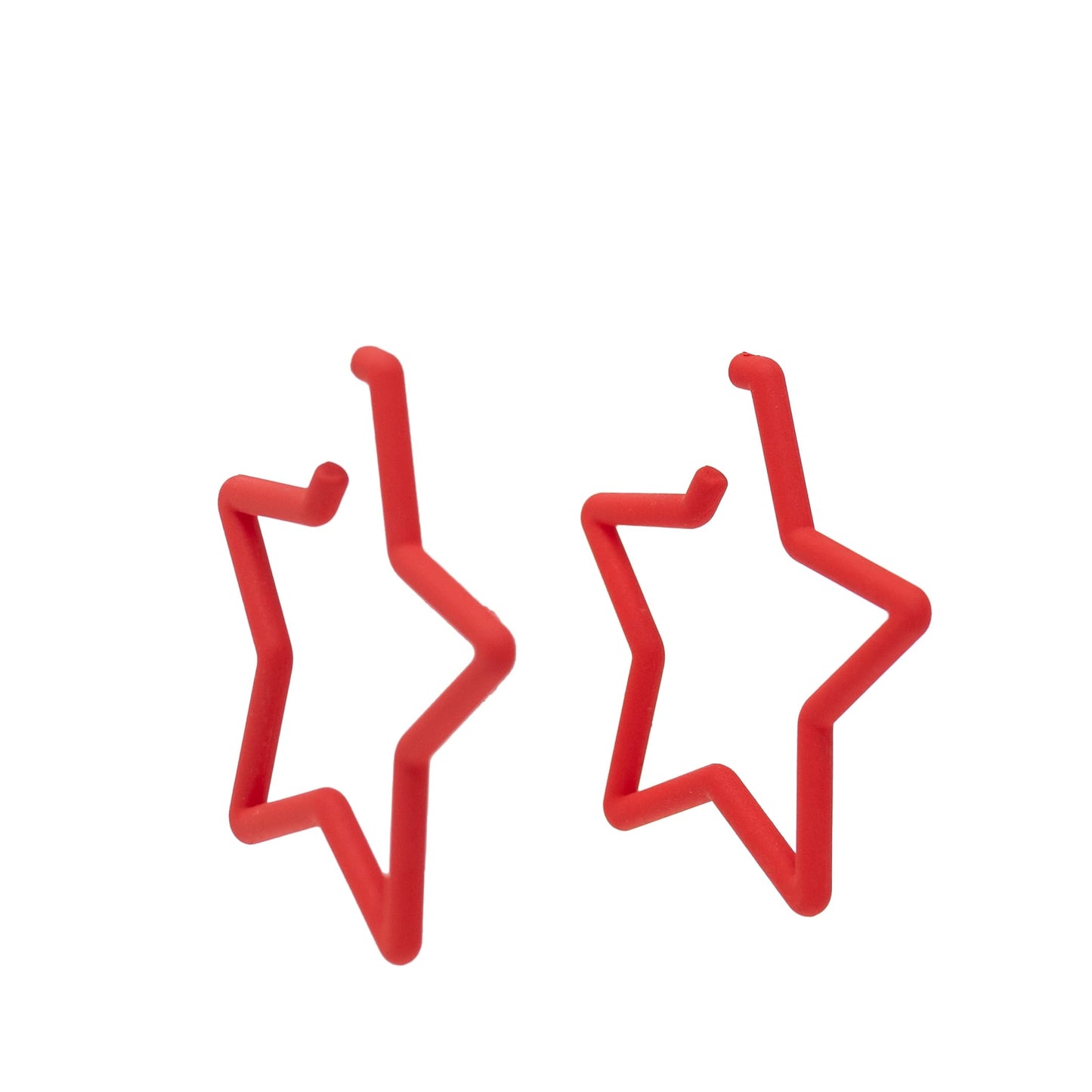 Pendientes de aro acrílico con forma de estrella de 2,5 pulgadas de diámetro.