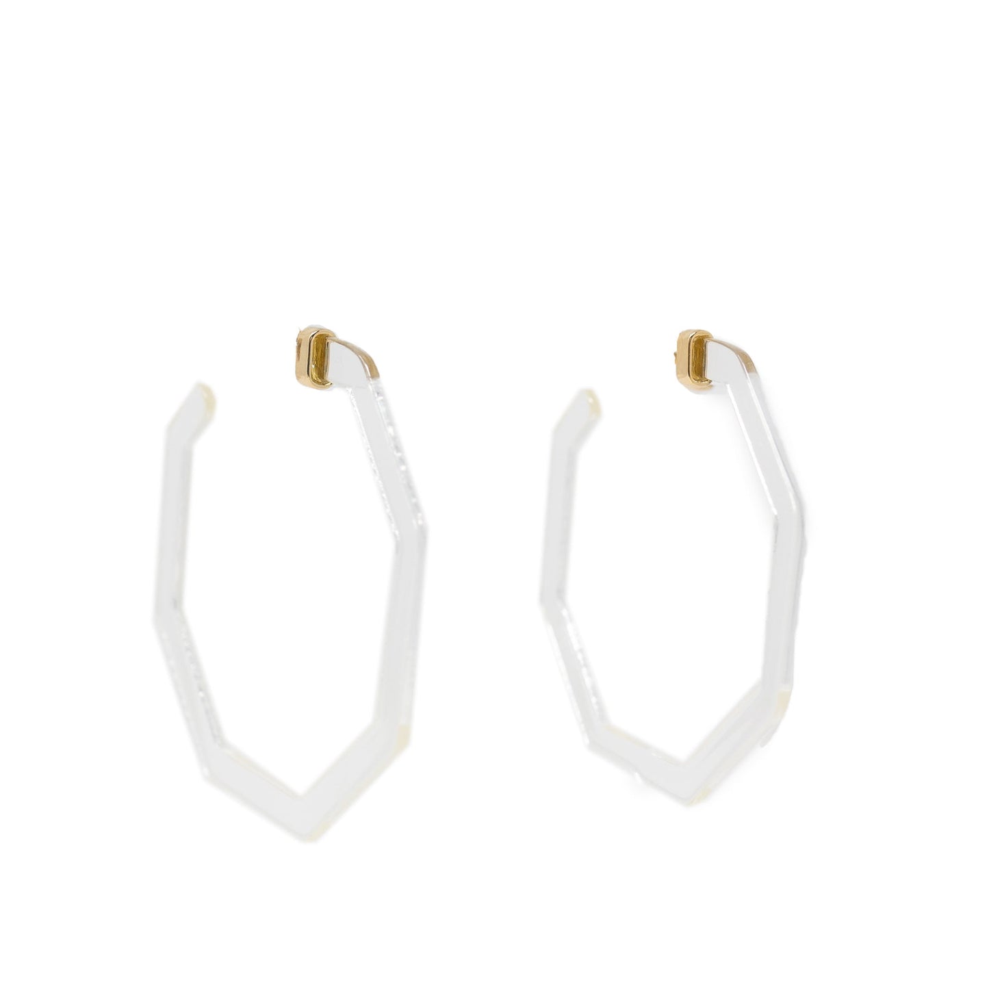 Aro hexagonal acrílico transparente geométrico para joyería de 3 pulgadas de diámetro