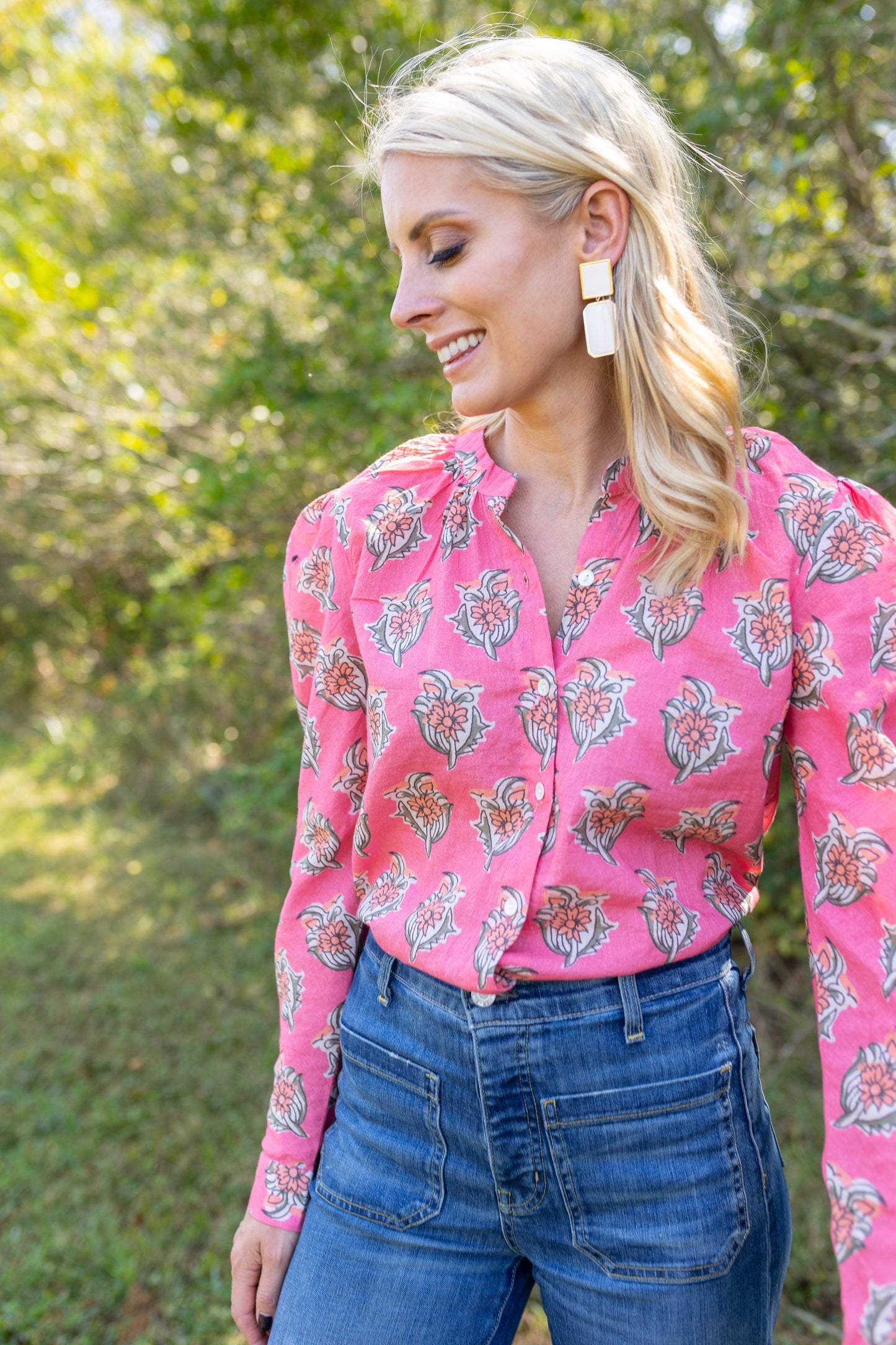 Blusa Marie Top con mangas abullonadas para usar de día y de noche todos los días
