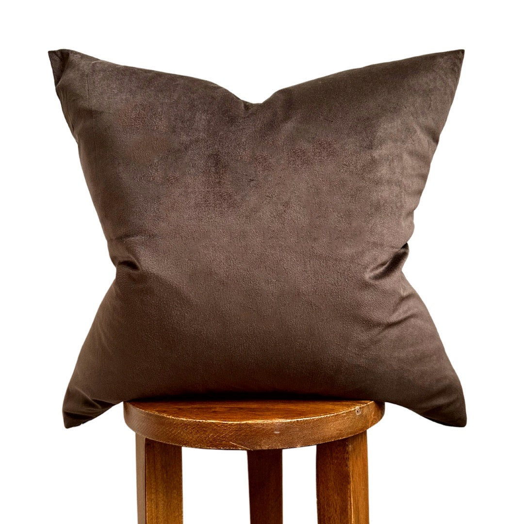 Hardin Chocolate Velvet Pillow Cover 20 Inch Square