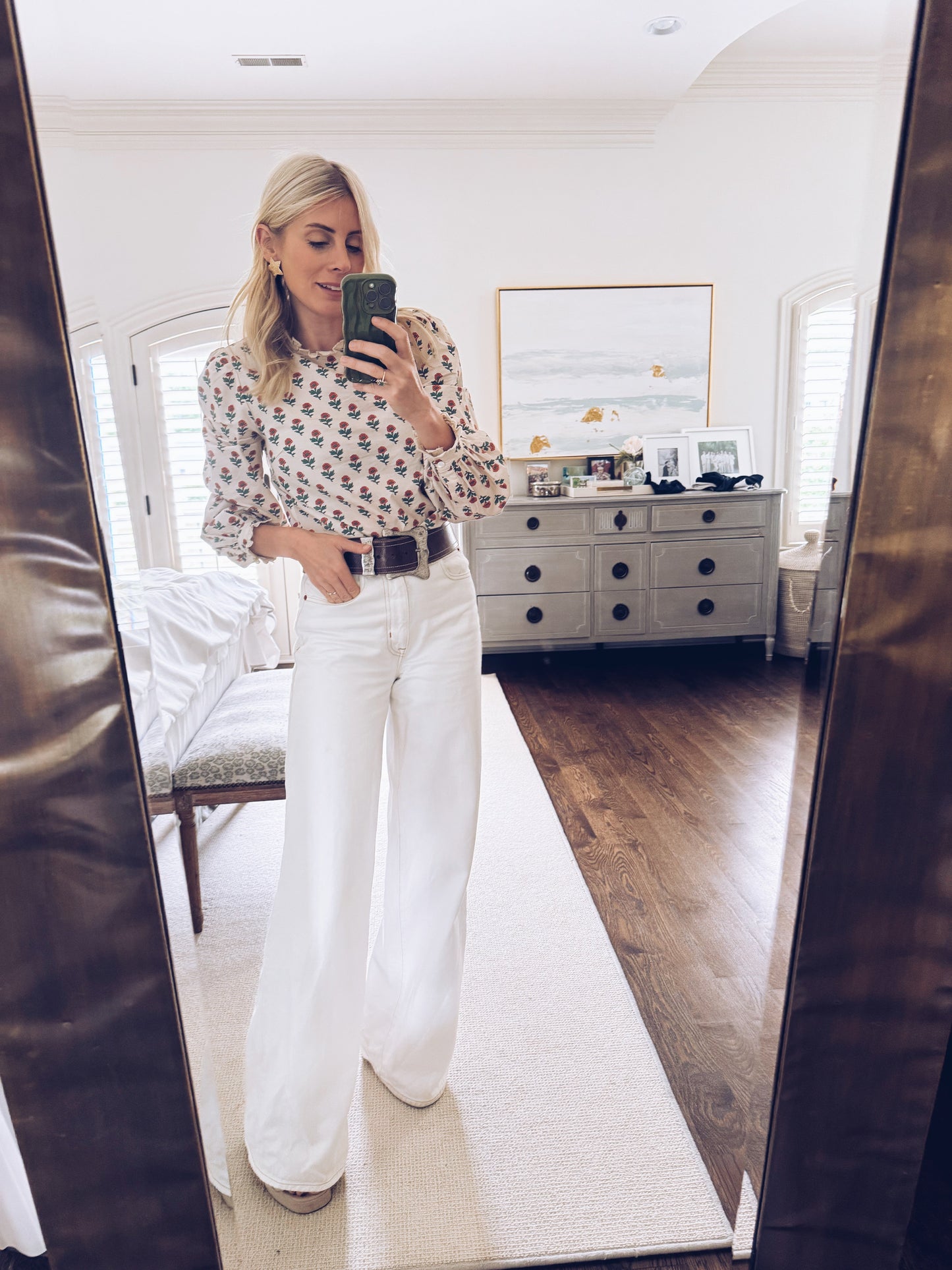 Blusa de encaje vintage Dallas Top con mangas abullonadas y estilo romántico