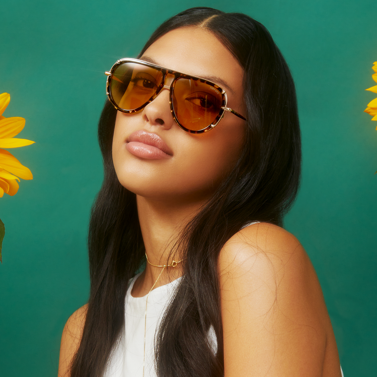 Ivy Luxe Yellow Round Tangle Free Aviator Sunglasses