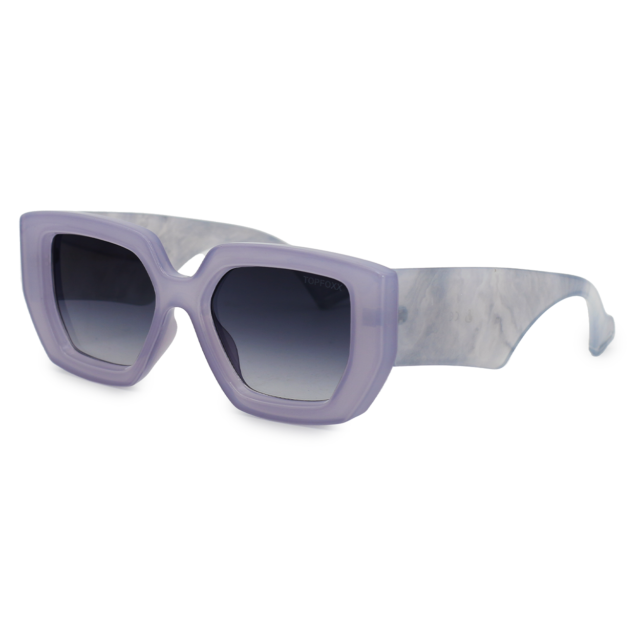 Incognito Lilac Marble Arm Oversized Sunglasses TopFoxx