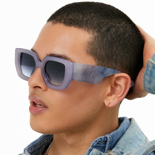 Incognito Lilac Marble Arm Oversized Sunglasses TopFoxx