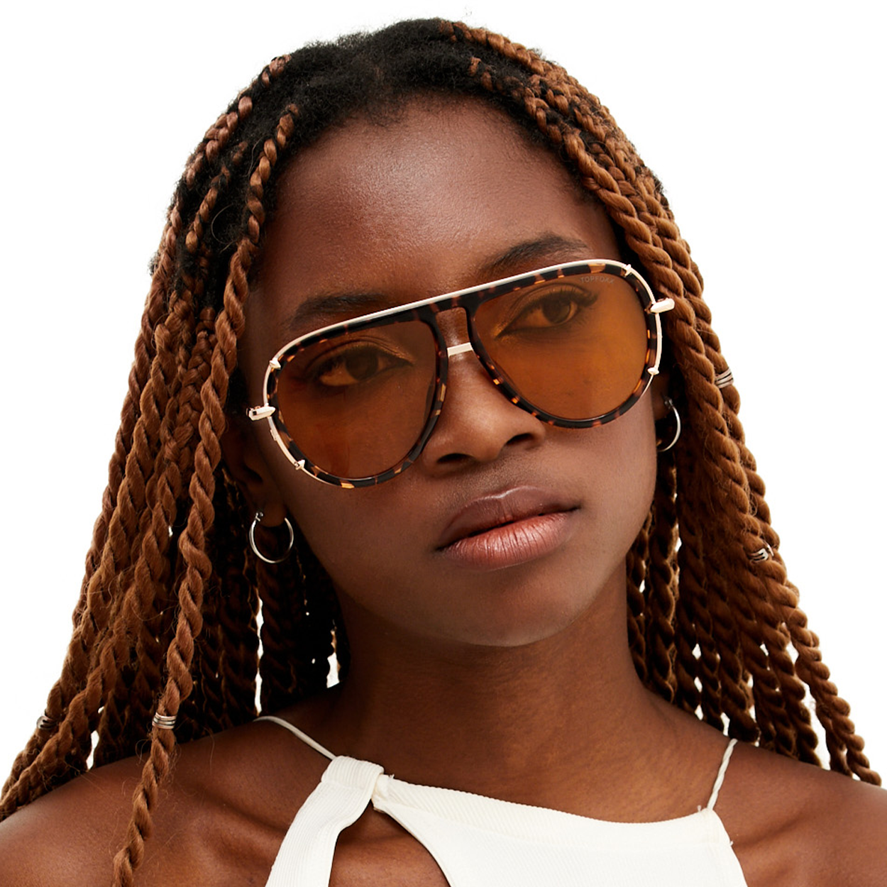 Ivy Luxe Yellow Round Tangle Free Aviator Sunglasses
