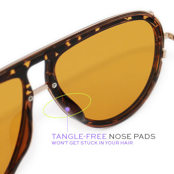 Ivy Luxe Yellow Round Tangle Free Aviator Sunglasses