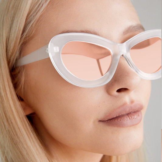 Jackie Rose Gold Mod Round Frame Sunglasses Pastel Tint