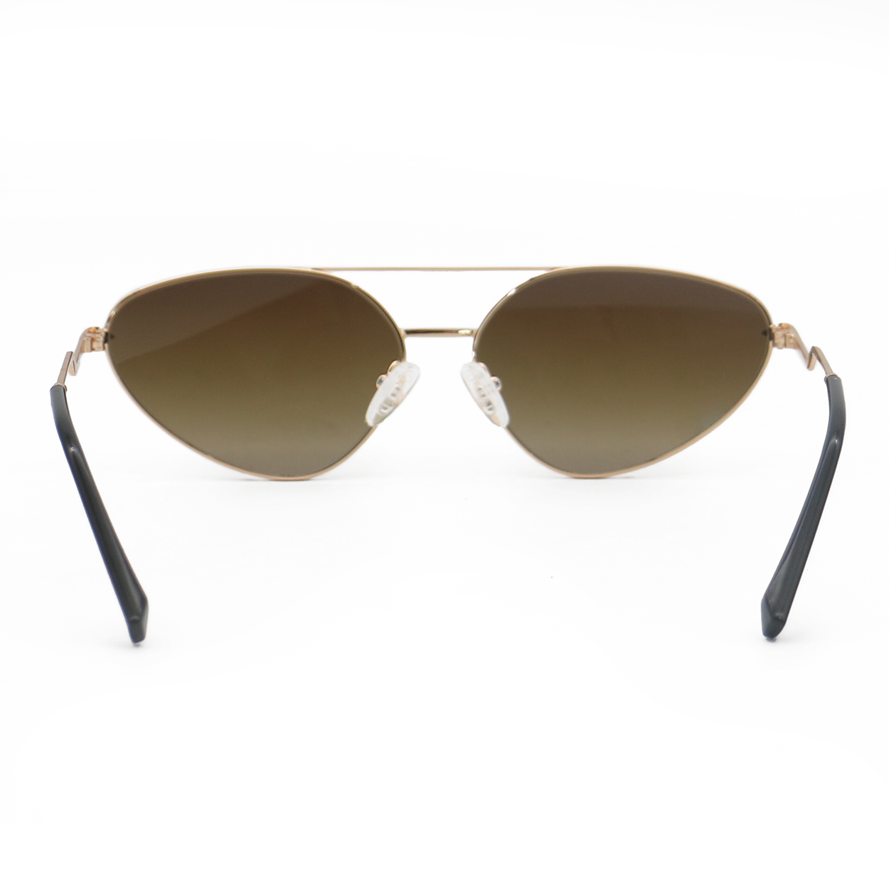 Lucky Star Faded Brown Gold Cat Eye Aviator Sunglasses