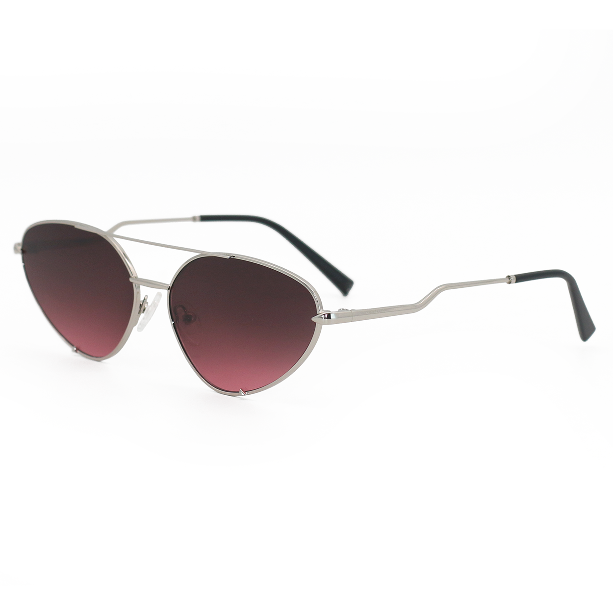 Lucky Star Cat Eye Aviator Sunglasses Ruby and Silver