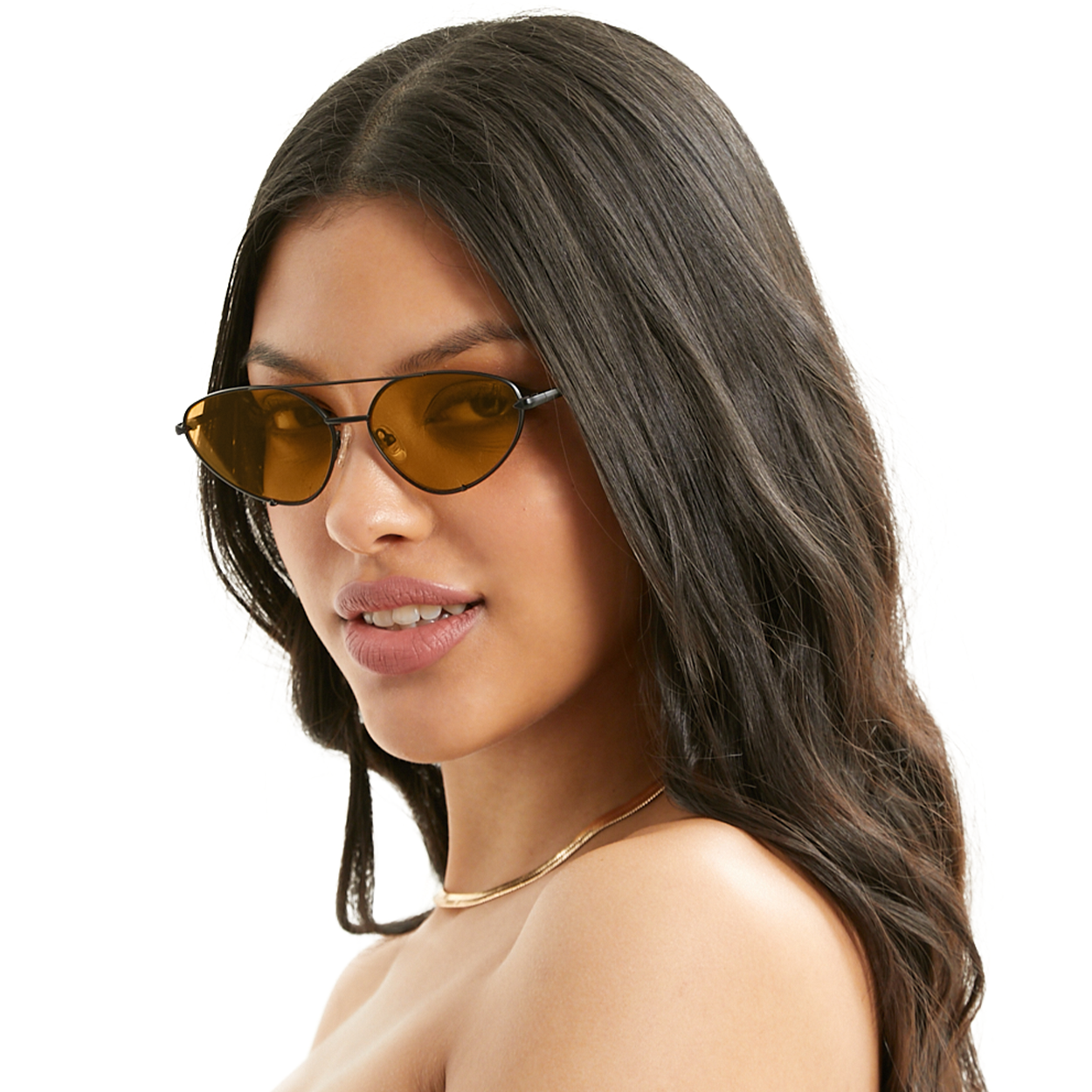 Lucky Star Yellow Black Cat Eye Aviator Sunglasses Classic