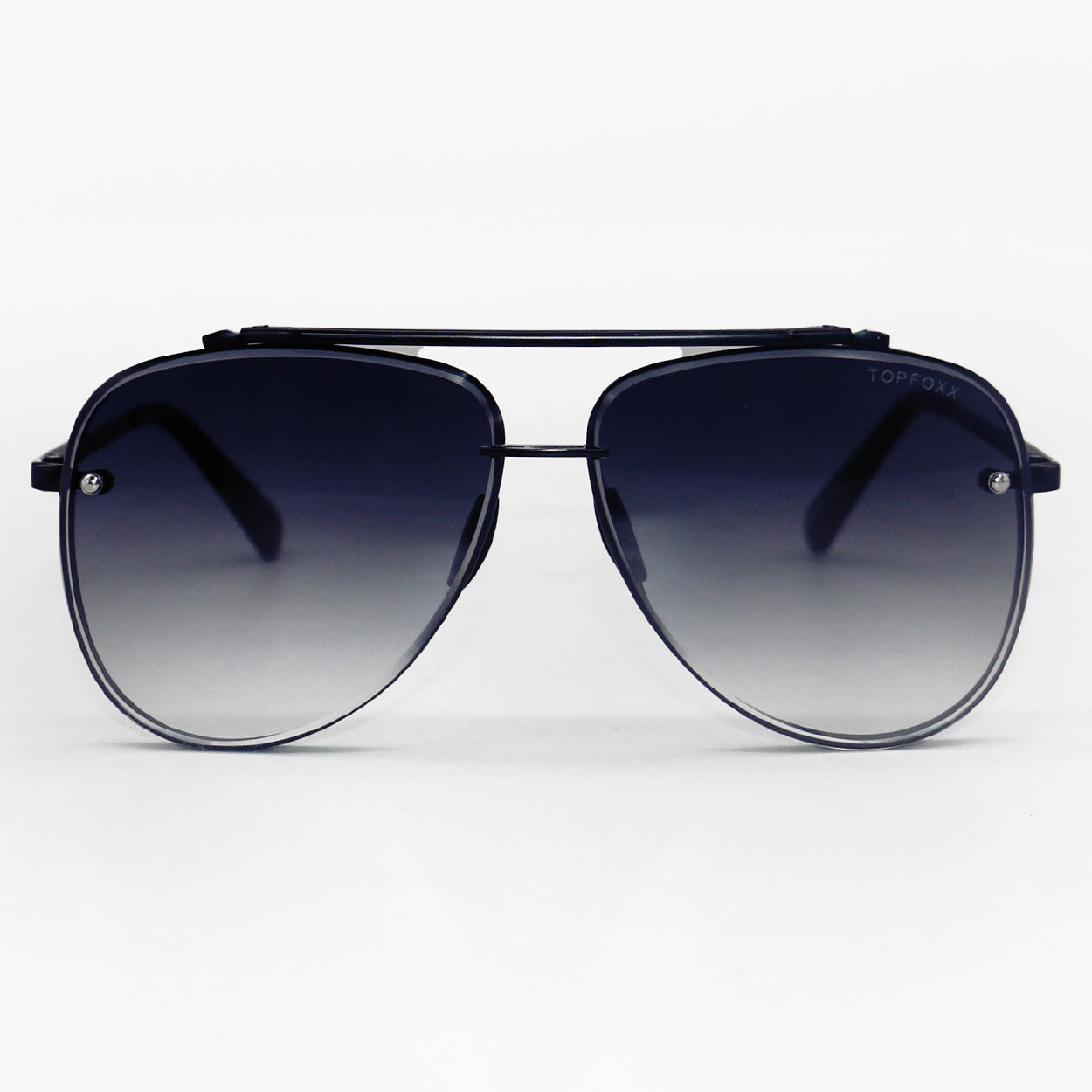 Luna Tangle Free Faded Black Round Aviator Sunglasses