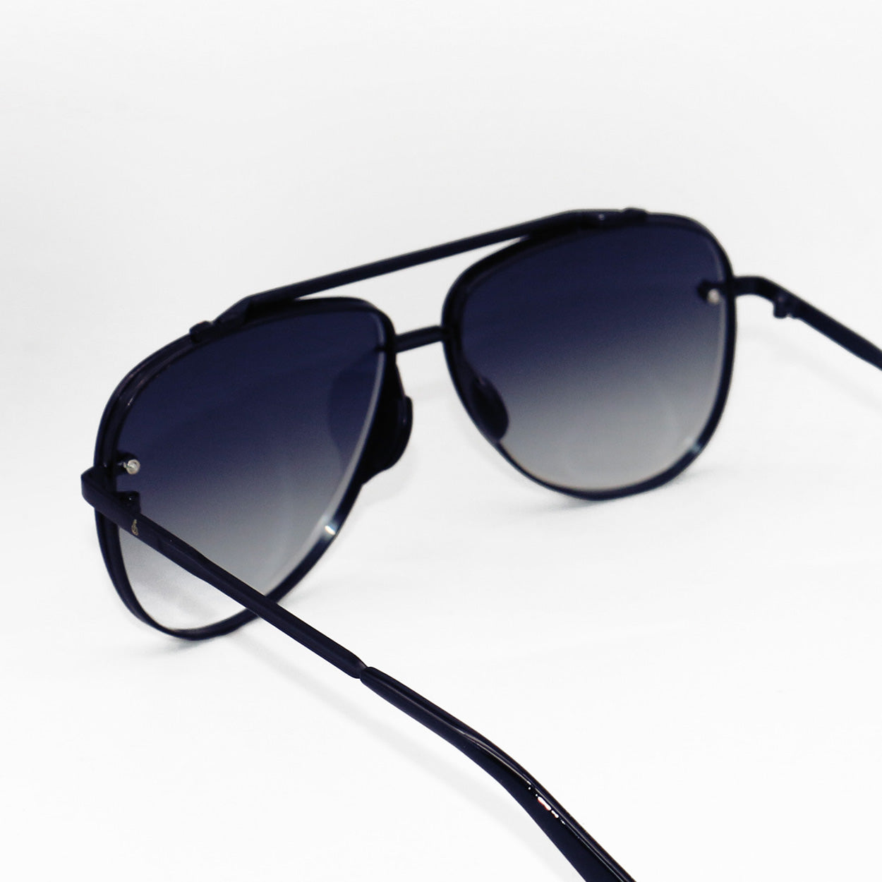 Luna Tangle Free Faded Black Round Aviator Sunglasses