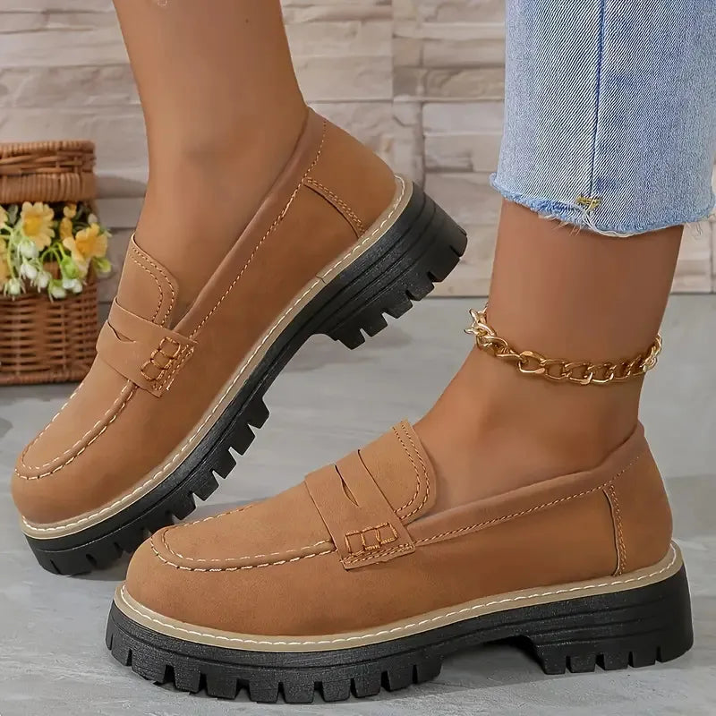 Casual Matte British Style Womens Shoes Comfortable