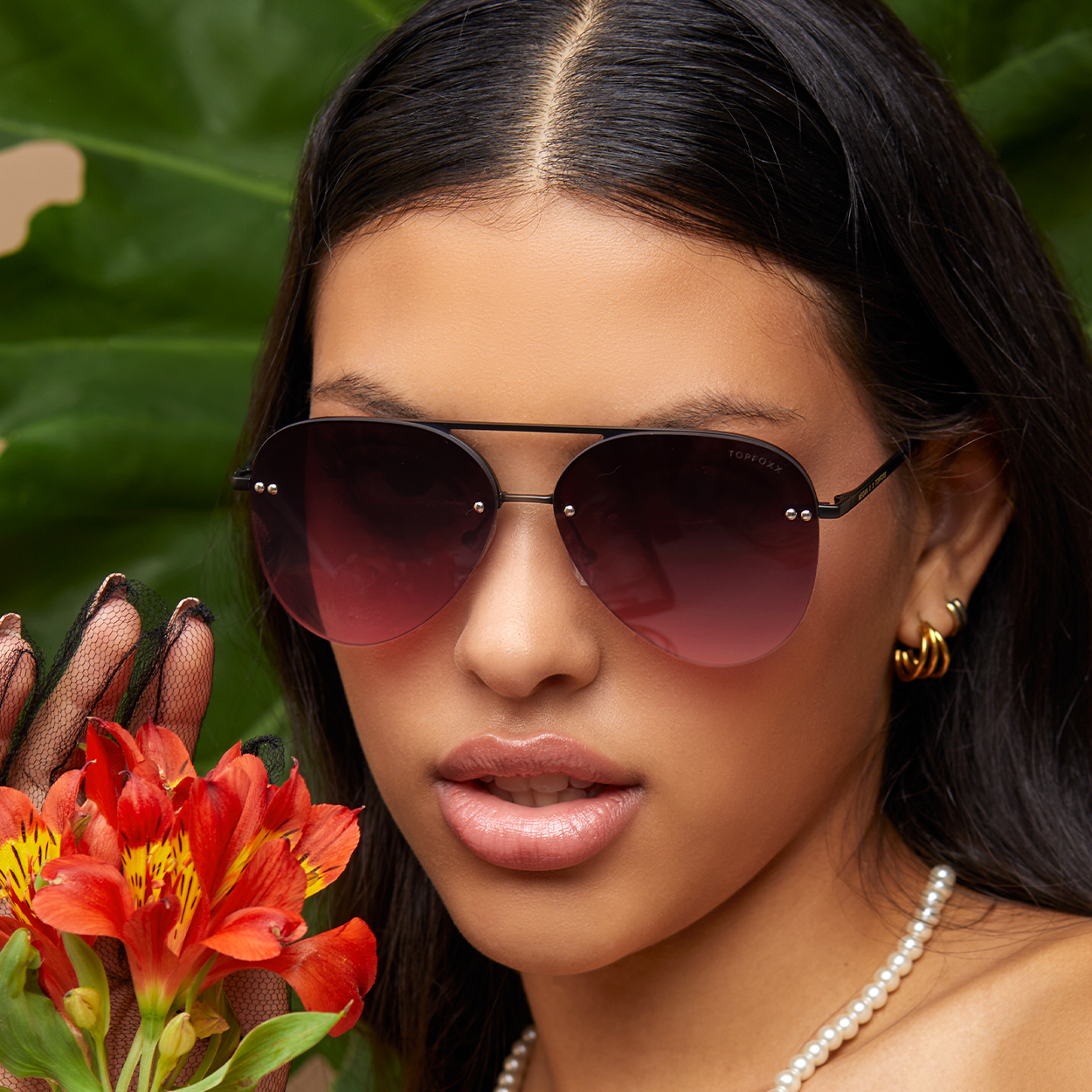 Limited Edition Megan 2 Ruby Metal Aviator Sunglasses