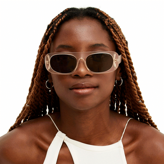 Claim It Clear Brown Sunglasses Sleek Rectangular Frame