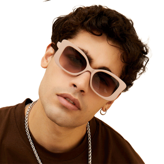 Empress Beige Oversized Butterfly Sunglasses Unisex Fashion