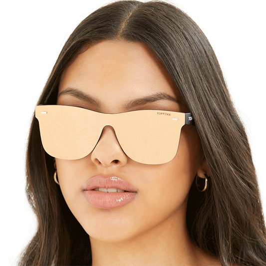 Sustainable Future Wife Gold Square Wayfarer Sunglasses