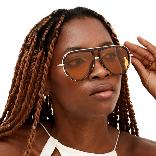 Ivy Luxe Yellow Round Tangle Free Aviator Sunglasses