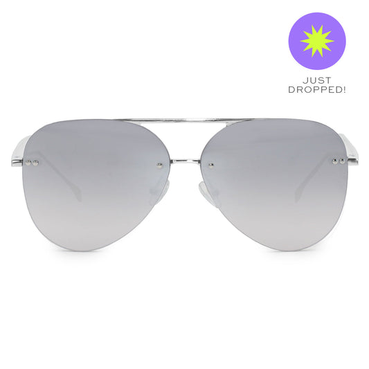 Smaller Megan 2 Silver Metal Aviator Sunglasses Limited